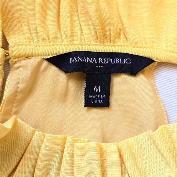 EUC Banana Republic Yellow Halter Maxi Dress Size Medium - Picture 5 of 9